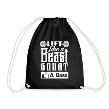 Beast Lift Gym Squat Boss - Drawstring Bag - black - Front