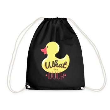 What the duck (fuck) - Ente, Typografie - Turnbeutel - Schwarz - Vorne