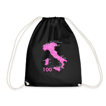 Giro d'Italia route 100 - Drawstring Bag - black - Front