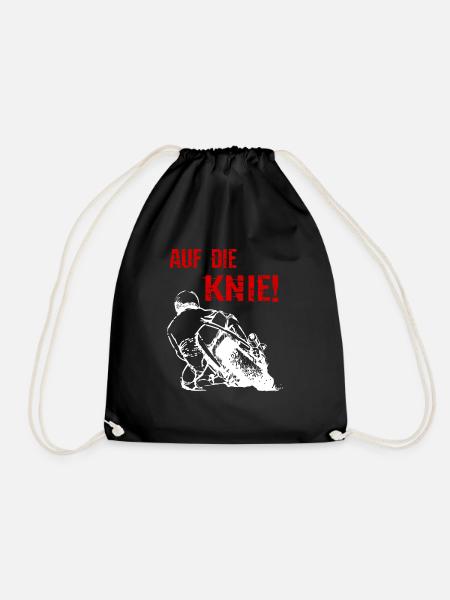 Motorcycle - On the knees Superbike - T-Shirt - Drawstring Bag - black