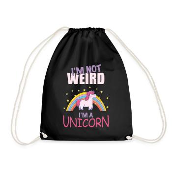 I'm not funny I'm a unicorn - Drawstring Bag - black - Front