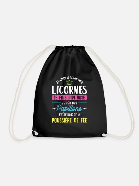 La reine des licornes - Sac de sport léger - noir