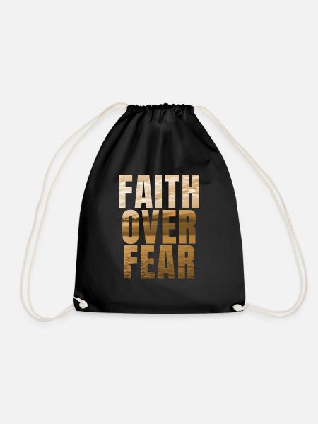 Faith faith life hope - Drawstring Bag - black