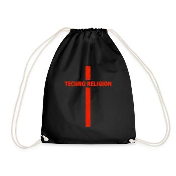 Techno - Techno music - Techno Religion - Geschenk - Turnbeutel - Schwarz - Vorne