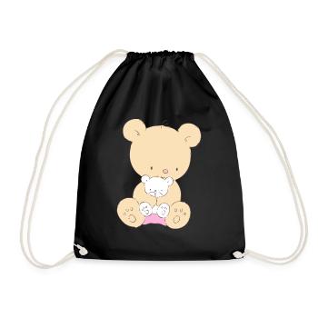 Bear with Teddy Bear - Sac de sport léger - noir - Devant