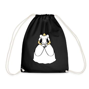 hochzeitskleid clipart rock kleid hochzeit prinzes - Turnbeutel - Schwarz - Vorne