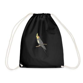 Cockatiel Angeblich Strauß, GawkClothing, Ornitolo - Turnbeutel - Schwarz - Vorne