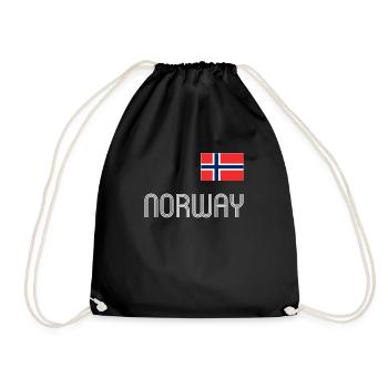 Norway Flag Norwegen Norge Elch - Turnbeutel - Schwarz - Vorne