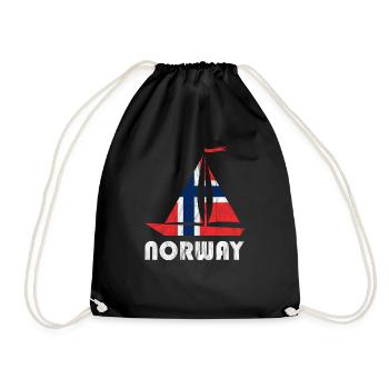 Norway Boat Flag Norwegen Norge Elch - Turnbeutel - Schwarz - Vorne