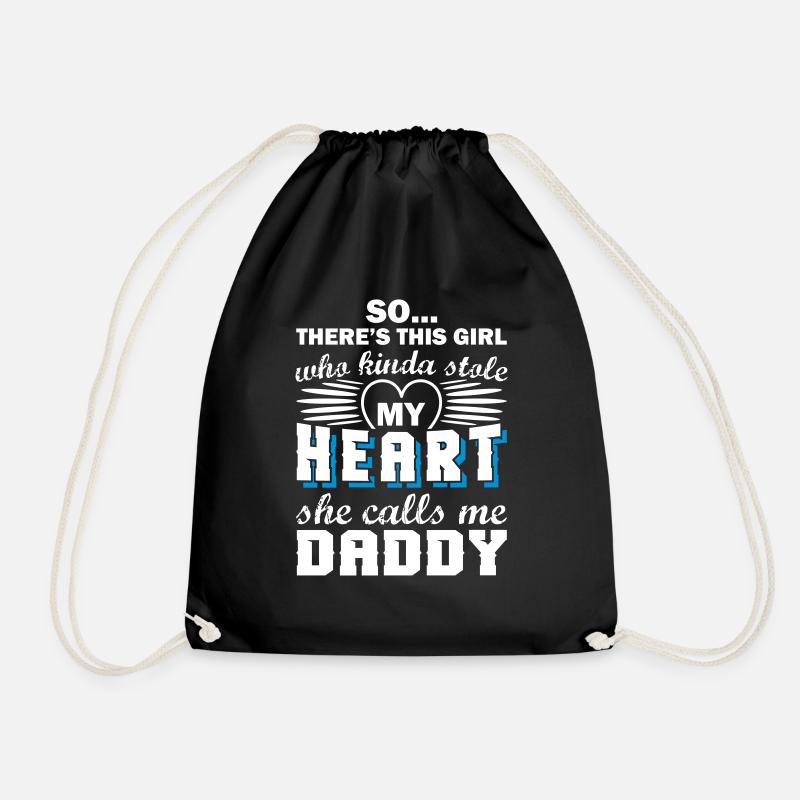 My Heart She Calls Me Daddy - Drawstring Bag - black