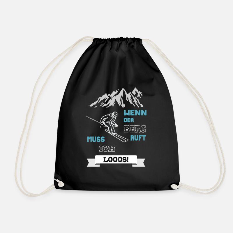 Wenn der Berg ruft Ski Wintersport Design Geschenk - Turnbeutel - Schwarz