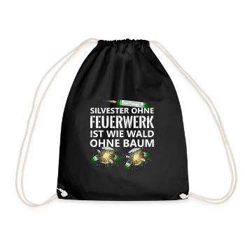 Silvester Feuerwerk Pyro Muss sein - Turnbeutel - Schwarz - Vorne