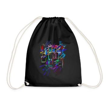 Architecture Pattern - Drawstring Bag - black - Front