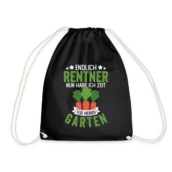 Ruhestand | Rentner | Rente | Garten | Geschenk - Turnbeutel - Schwarz - Vorne
