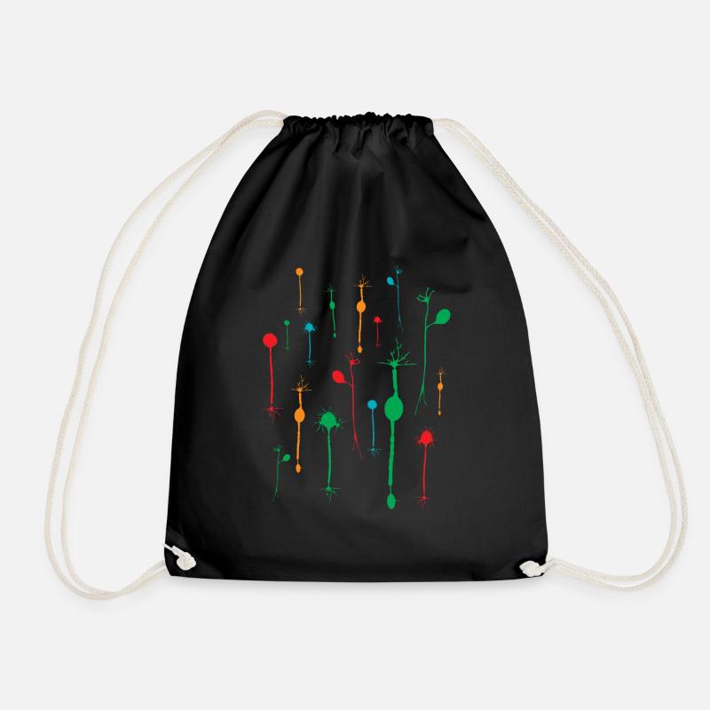 Neurons tetrad - Drawstring Bag - black
