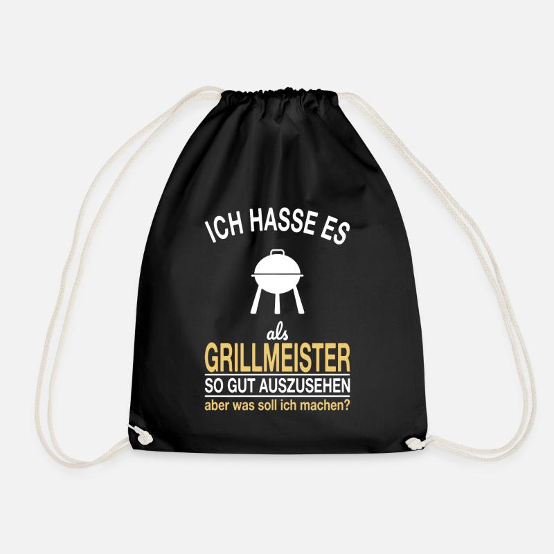 Grillmeister Spruch - Turnbeutel - Schwarz