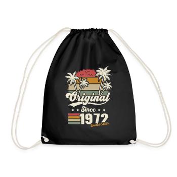Geburtstagsgeschenk Frau Vintage Mann 1972 - Turnbeutel - Schwarz - Vorne