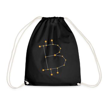 Zodiac sign Bitcoin BTC Gold - Drawstring Bag - black - Front