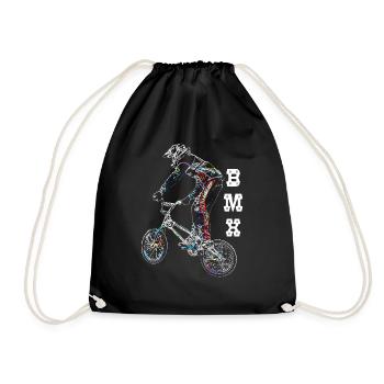 BMX Race Racing Mountainbike Motocross - Turnbeutel - Schwarz - Vorne