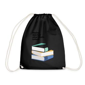 Bücher und Leben - Turnbeutel - Schwarz - Vorne