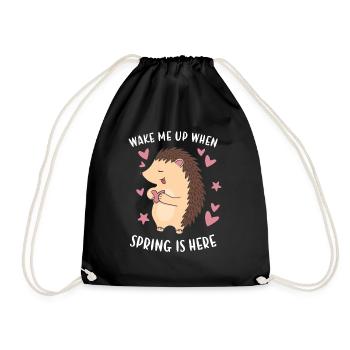 Hedgie Réveille-moi quand le printemps est là Hérisson - Sac de sport léger - noir - Devant