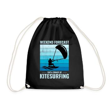 Kitesurfing Kiteboarding Kiteboarder Kitesurf - Drawstring Bag - black - Front