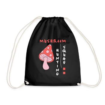 Muhroom Hunter Ironic Saying Growing Mushrooms - Drawstring Bag - black - Front
