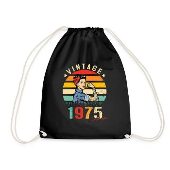1975 Vintage Édition limitée Cadeau Femmes - Sac de sport léger - noir - Devant