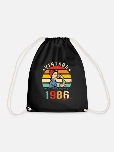 1986 Vintage Édition limitée Cadeau Femmes - Sac de sport léger - noir