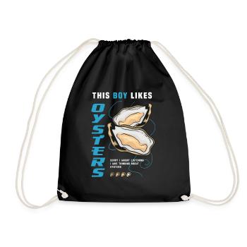 Junge mag Austern Ironic Seafood Chef - Turnbeutel - Schwarz - Vorne