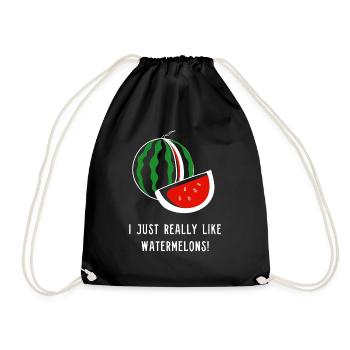 J'aime vraiment les pastèques, les fruits - Sac de sport léger - noir - Devant