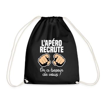 L'apéro recrute engagez-vous - Sac de sport léger - noir - Devant