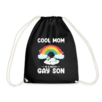 Cool MOM Of A Pretty Gay Son Awesome Pride Designs - Turnbeutel - Schwarz - Vorne