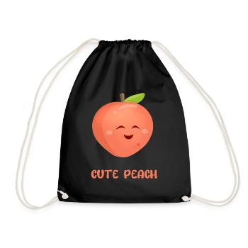 Sweet peach - Drawstring Bag - black - Front