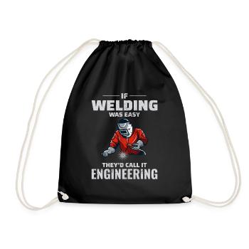 Welding Welder Metal Construction Ironworker - Drawstring Bag - black - Front
