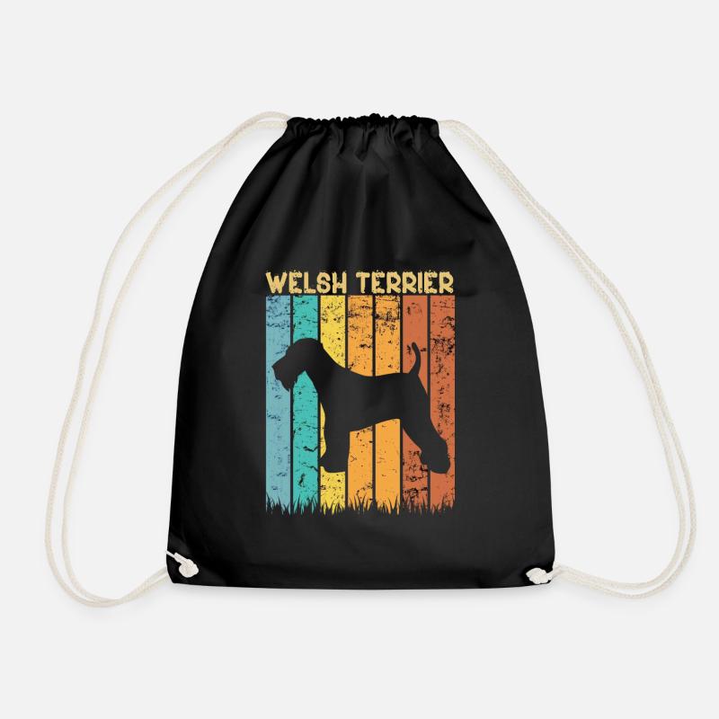 Welsh terrier - Drawstring Bag - black
