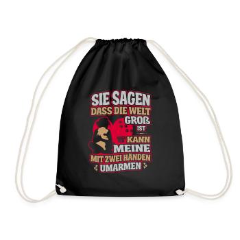 WORLD IS BIG DESIGN 01 2 strokes GER - Turnbeutel - Schwarz - Vorne