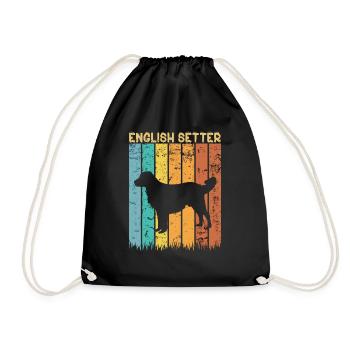 English setter - Drawstring Bag - black - Front