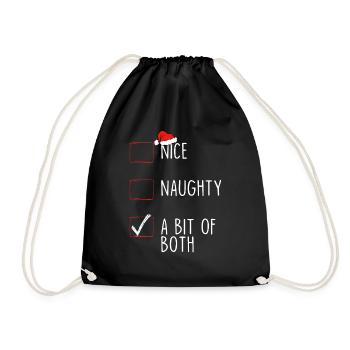 Nice Naughty A Bit Of Both - Drawstring Bag - black - Front