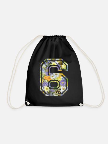Numero 6 fleur, Équipe Foot, basket université - Sac de sport léger - noir