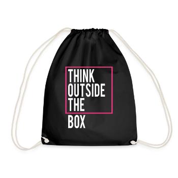 Think outside the Box - Drawstring Bag - black - Front