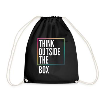 Think outside the Box - Drawstring Bag - black - Front