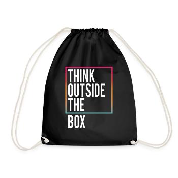 Think outside the Box - Drawstring Bag - black - Front