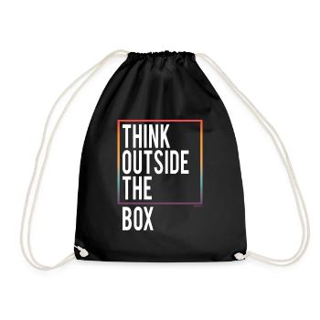 Think outside the Box - Drawstring Bag - black - Front