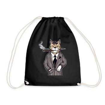 Katzen Katze Katzenshirt Katze Geschenkidee kitten - Turnbeutel - Schwarz - Vorne