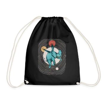 Flying elephant. - Drawstring Bag - black - Front