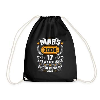 Cadeau D'anniversaire 17 Ans Mars 2006 Vintage - Sac de sport léger - noir - Devant