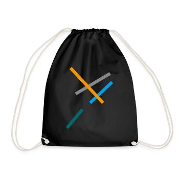 Minimal stripe design - Drawstring Bag - black - Front