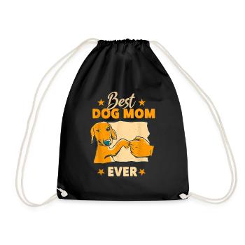 Best Dog Mom Ever - Drawstring Bag - black - Front