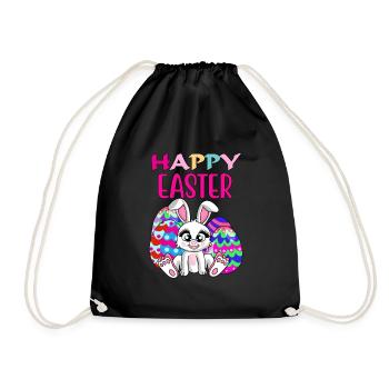 Happy easter, Easter bunny, Easter eggs, sayings - Drawstring Bag - black - Front